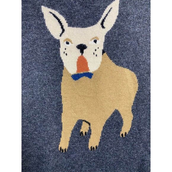 J. Crew cashmere Wool rabbit Hair gray Sweater Gray Women sz Gray French Bulldog - Picture 5 of 9